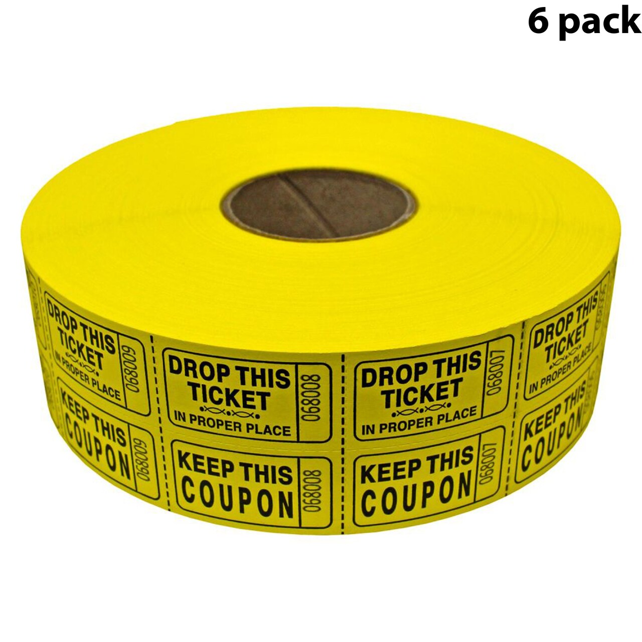 Double Roll Raffle Tickets – Coupon Tickets (2000/Roll) – Available in 8 Colors: Red, Blue, Green, Yellow, Orange, Purple, Pink & White